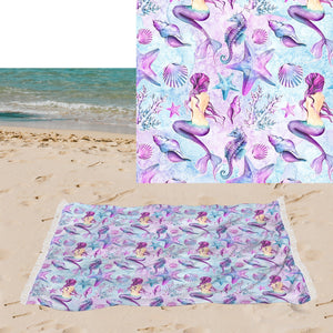 OVERSIZED BEACH TOWEL-PASTEL MERMAID