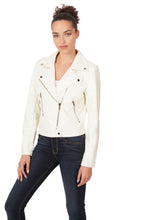 Load image into Gallery viewer, Vegan Leather Moto Jacket (Off White)
