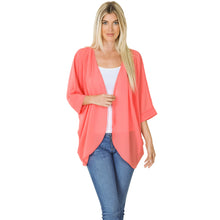 Load image into Gallery viewer, Kimono with Pleated Shoulder (N Coral Pink)
