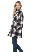 Load image into Gallery viewer, Oversized Yarn Dyed Plaid Longline Shacket - Navy
