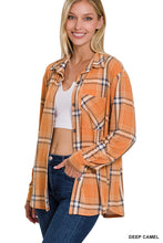 Load image into Gallery viewer, Plaid Shacket with Front Pocket (Deep Camel)
