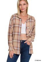 Load image into Gallery viewer, Plaid Shacket with Front Pocket (Light Mocha)
