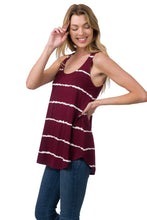 Load image into Gallery viewer, Flowy Tank - Striped (Burgundy/Ivory)
