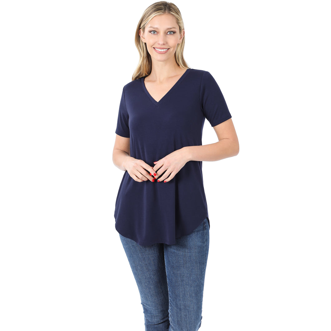 V-Neck Top (Navy)