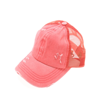 Load image into Gallery viewer, Distressed Mesh Back High Pony CC Ball Cap
