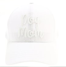 Load image into Gallery viewer, Dog Mom Embroidered Mesh Back High Ponytail CC Ball Cap
