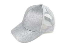 Load image into Gallery viewer, Glitter High Ponytail CC Ball Cap

