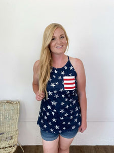 4th of July Bow Tank Top