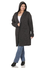 Load image into Gallery viewer, Hooded Sweater Cardigan (Charcoal)
