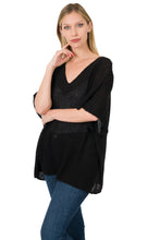 Load image into Gallery viewer, Over Sized V-neck Sweater (Black)
