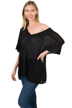 Load image into Gallery viewer, Over Sized V-neck Sweater (Black)
