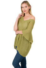 Load image into Gallery viewer, Over Sized V-neck Sweater (Sage)
