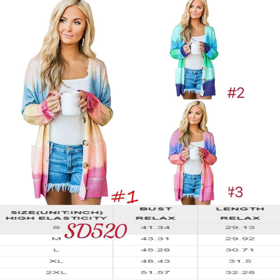 Ombre Knit Cardigan (Pastel Sunset)